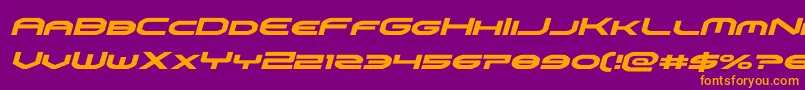 omniboyital-Schriftart – Orangefarbene Schriften auf violettem Hintergrund