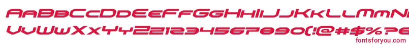 フォントomniboyital – 白い背景に赤い文字