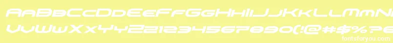 omniboyital-Schriftart – Weiße Schriften auf gelbem Hintergrund