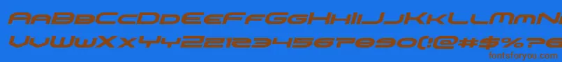 omniboyital Font – Brown Fonts on Blue Background
