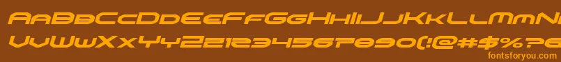 omniboyital-Schriftart – Orangefarbene Schriften auf braunem Hintergrund