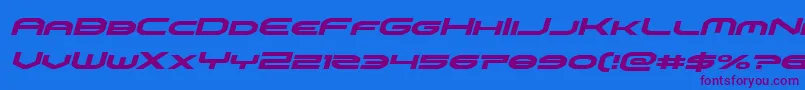 omniboyital Font – Purple Fonts on Blue Background