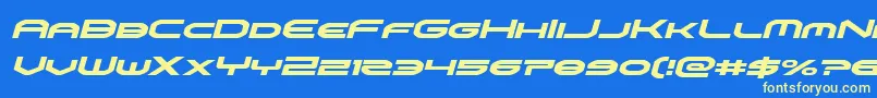omniboyital Font – Yellow Fonts on Blue Background