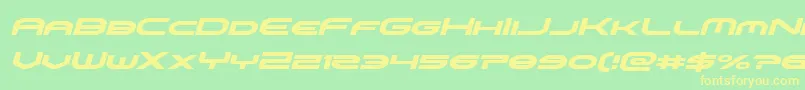 omniboyital-Schriftart – Gelbe Schriften auf grünem Hintergrund