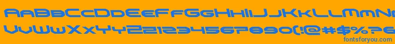 Czcionka omniboyleft – niebieskie czcionki na pomarańczowym tle