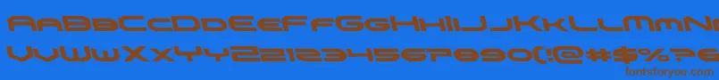 omniboyleft Font – Brown Fonts on Blue Background