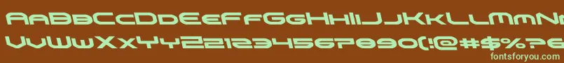 omniboyleft-fontti – vihreät fontit ruskealla taustalla