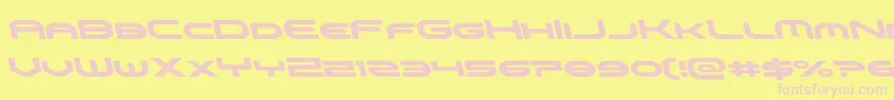 omniboyleft-fontti – vaaleanpunaiset fontit keltaisella taustalla