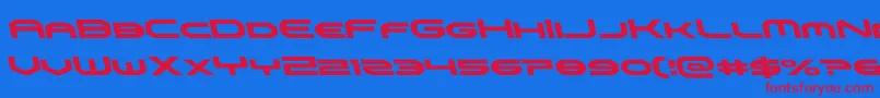 omniboyleft Font – Red Fonts on Blue Background