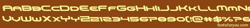 omniboyleft-fontti – keltaiset fontit ruskealla taustalla
