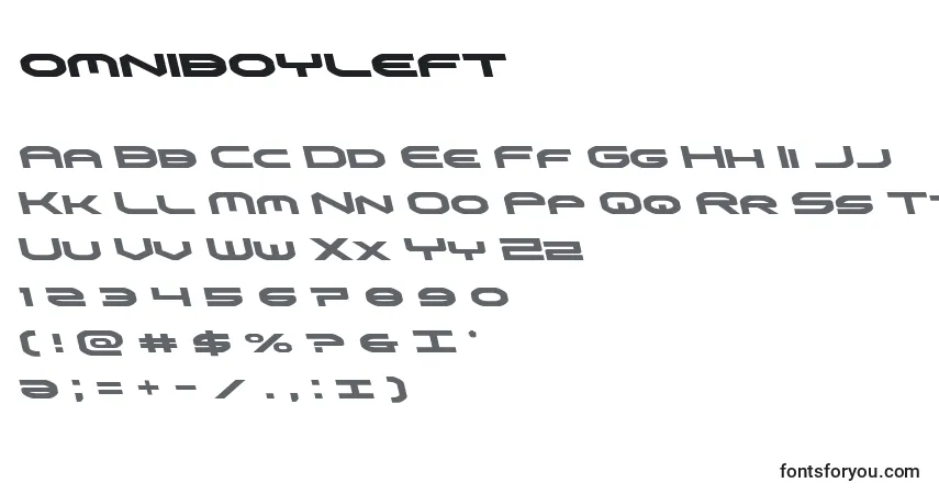 A fonte Omniboyleft (136061) – alfabeto, números, caracteres especiais