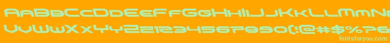 omniboyleft-Schriftart – Grüne Schriften auf orangefarbenem Hintergrund