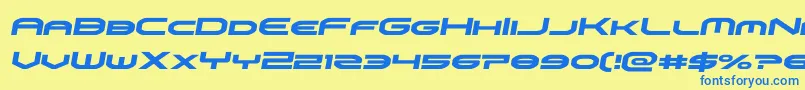 omniboysemital Font – Blue Fonts on Yellow Background