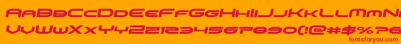フォントomniboysemital – オレンジの背景に赤い文字