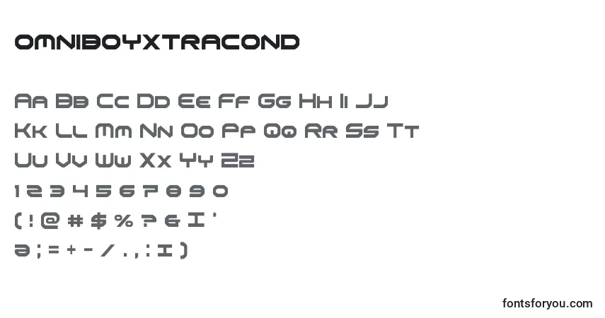 Omniboyxtracond Font – alphabet, numbers, special characters