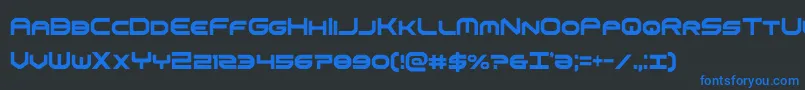 omniboyxtracond-fontti – siniset fontit mustalla taustalla