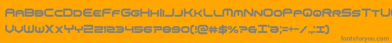 omniboyxtracond-fontti – harmaat kirjasimet oranssilla taustalla
