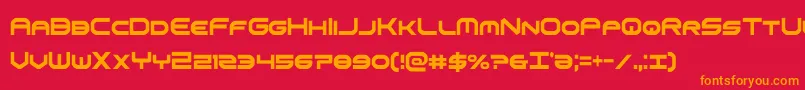 omniboyxtracond-fontti – oranssit fontit punaisella taustalla