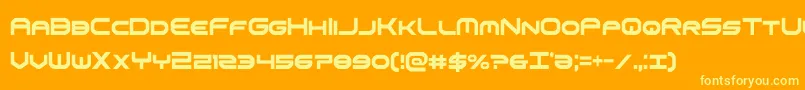 omniboyxtracond-Schriftart – Gelbe Schriften auf orangefarbenem Hintergrund