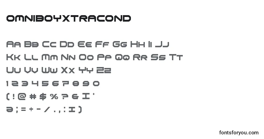Schriftart Omniboyxtracond (136065) – Alphabet, Zahlen, spezielle Symbole