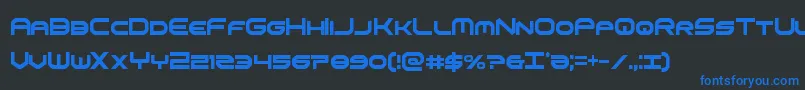 Шрифт omniboyxtracond – синие шрифты на чёрном фоне