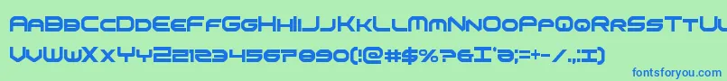omniboyxtracond Font – Blue Fonts on Green Background