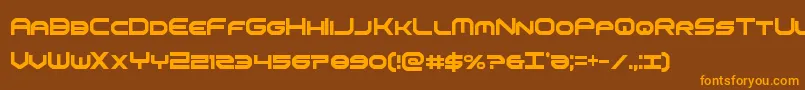 omniboyxtracond-fontti – oranssit fontit ruskealla taustalla