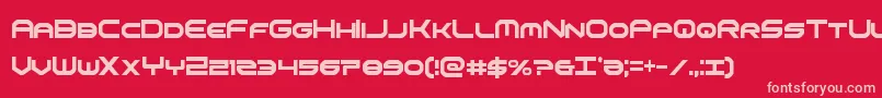 omniboyxtracond-fontti – vaaleanpunaiset fontit punaisella taustalla