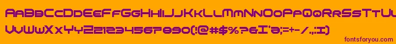 omniboyxtracond-Schriftart – Violette Schriften auf orangefarbenem Hintergrund