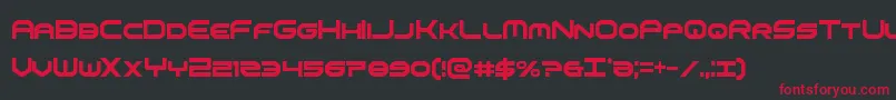 omniboyxtracond-fontti – punaiset fontit mustalla taustalla
