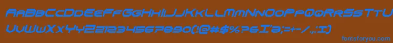 omniboyxtracondital Font – Blue Fonts on Brown Background