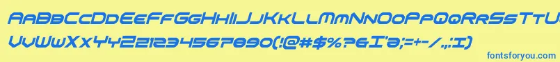 omniboyxtracondital Font – Blue Fonts on Yellow Background