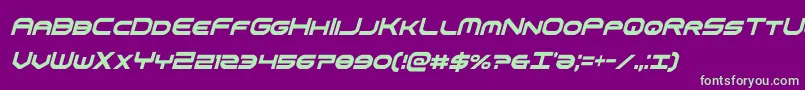 omniboyxtracondital Font – Green Fonts on Purple Background