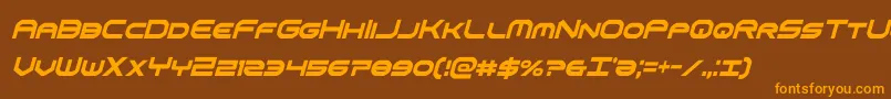 omniboyxtracondital Font – Orange Fonts on Brown Background