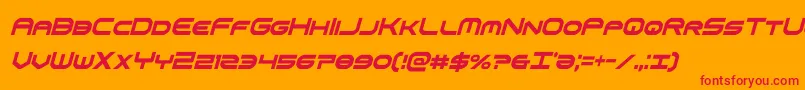 omniboyxtracondital Font – Red Fonts on Orange Background