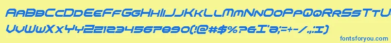 omniboyxtracondital Font – Blue Fonts on Yellow Background