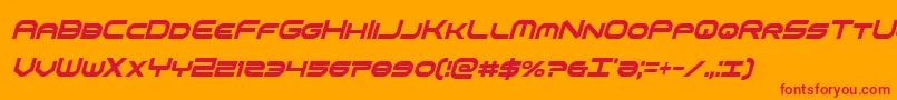 omniboyxtracondital Font – Red Fonts on Orange Background