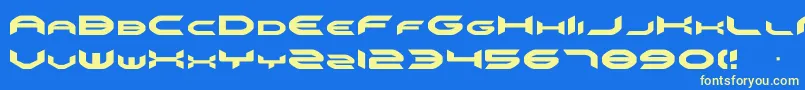 omnigirl Font – Yellow Fonts on Blue Background