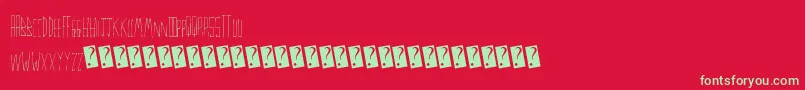 Thinfine Font – Green Fonts on Red Background