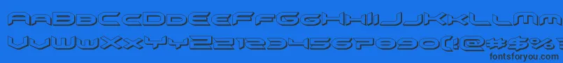 omnigirl3d Font – Black Fonts on Blue Background