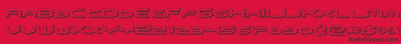 Fonte omnigirl3d – fontes pretas em um fundo vermelho