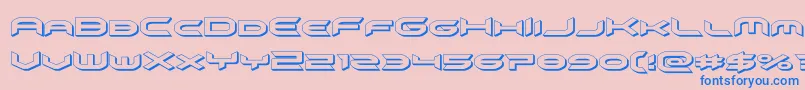 omnigirl3d Font – Blue Fonts on Pink Background