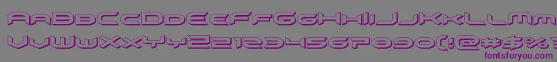 フォントomnigirl3d – 紫色のフォント、灰色の背景