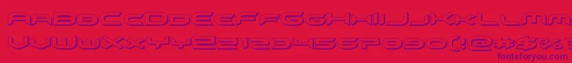 omnigirl3d-Schriftart – Violette Schriften auf rotem Hintergrund