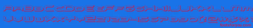 フォントomnigirl3d – 赤い文字の青い背景
