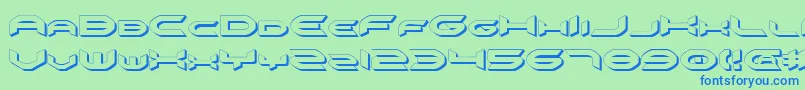 omnigirl3d Font – Blue Fonts on Green Background