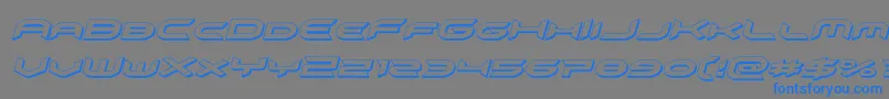 omnigirl3dital-Schriftart – Blaue Schriften auf grauem Hintergrund