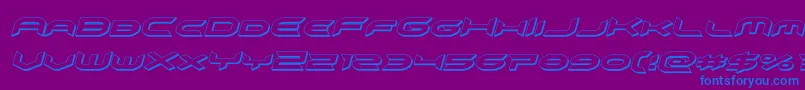 omnigirl3dital Font – Blue Fonts on Purple Background