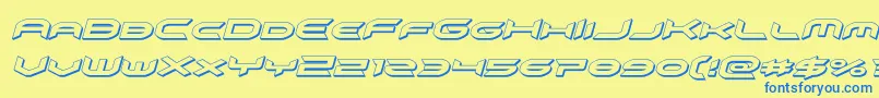 omnigirl3dital Font – Blue Fonts on Yellow Background