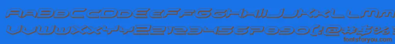 omnigirl3dital-Schriftart – Braune Schriften auf blauem Hintergrund
